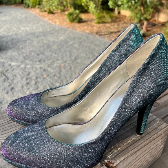 Nine West Chameleon Heels , Sparkle Heels Holiday Party Shoes, New Years  Heels - Picture 1 of 6